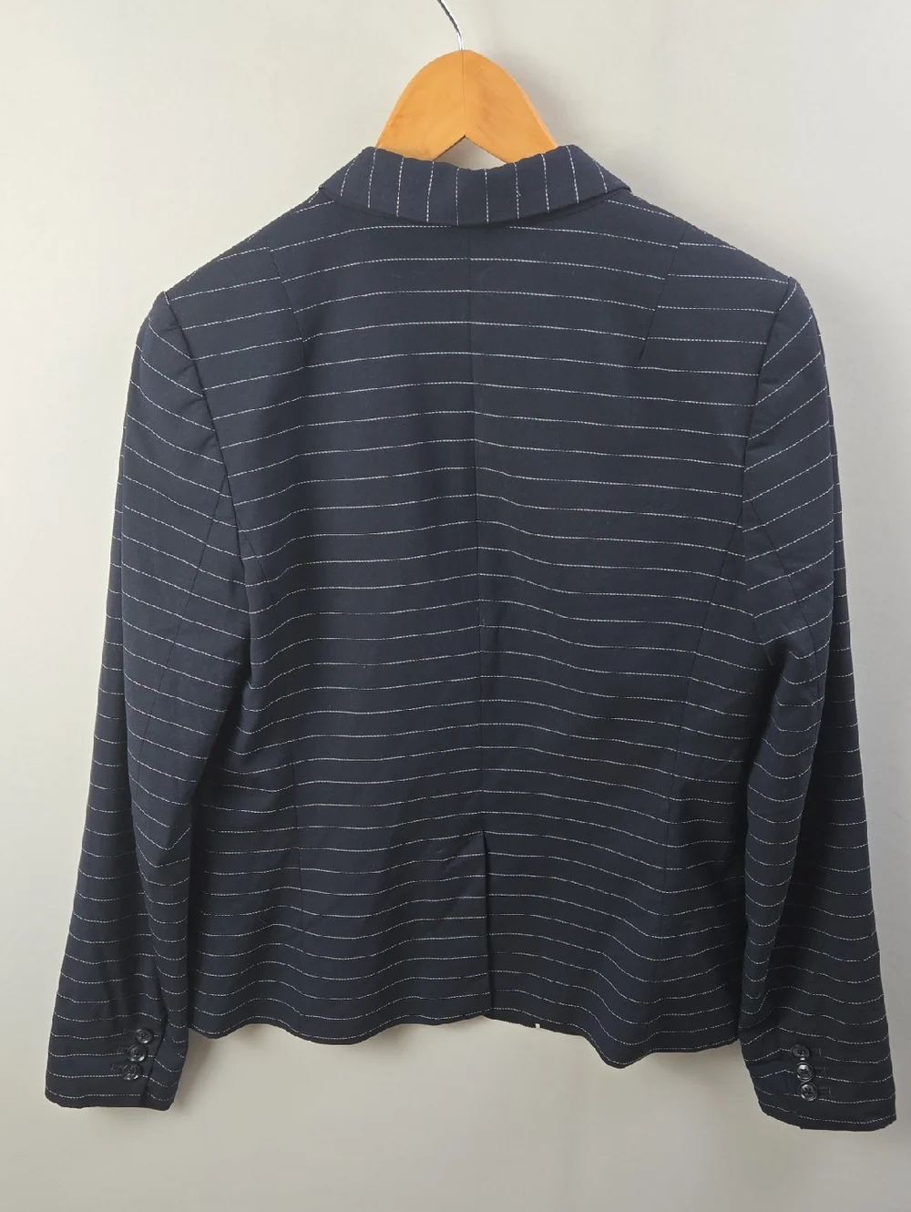 Banana Republic Classic Fit Pinstripe Navy Blue Blazer Sz 6 Business Preppy